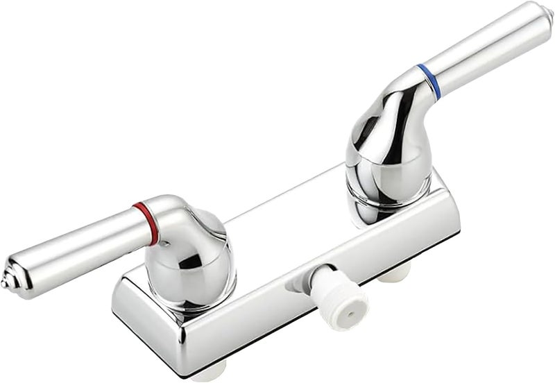 OasisFlow RV Shower Faucet 4" Camper Shower Faucet Replacement Valve Diverter with Hot/Cold Handles Compatible with Dura Faucet DF-SA100C (Chrome Polished) - Image 1